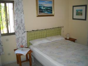 a bedroom with a bed and a window at Finca La Ladera in Manilva