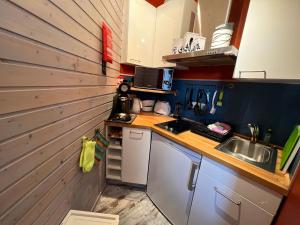 Kuchyň nebo kuchyňský kout v ubytování Ferienhaus Leuchtturm