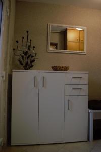 Kuchyň nebo kuchyňský kout v ubytování Ferienwohnung am Kurpark