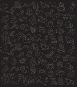 Een naadloos vectorpatroon van verschillende symbolen op een donkere achtergrond. bij فندق الهم هم in Basaksehir