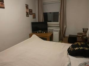 Et tv og/eller underholdning på - Timber Haven Retreat - 2-Room Wood-Themed Apartment 65 qm - Central Location - Renovated 2024 with TV & Netflix - Balcony - Full Kitchen - Free Parking - Near Metro & Airport - Nature-Inspired Interior -