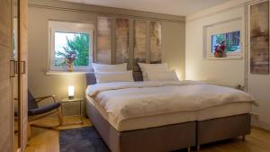 a bedroom with a large bed and a window at Villa - Ettenheim in Ettenheim