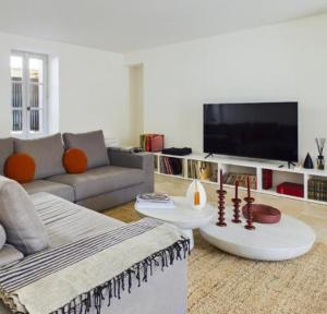 TV a/nebo společenská místnost v ubytování MAS MINA dans les Alpilles en Provence, pour 6 adultes, avec piscine privée, à Mouriès