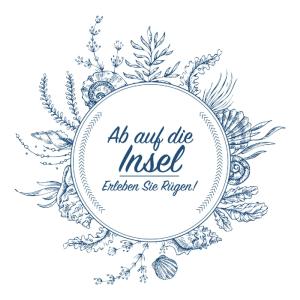 eine Vektorillustration eines Rahmens mit Blumen und Blättern in der Unterkunft Ferienhaus Muschelsucher in Glowe