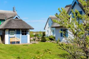 Cottage mit Strohdach und Hof in der Unterkunft Ferienhaus Muschelsucher in Glowe