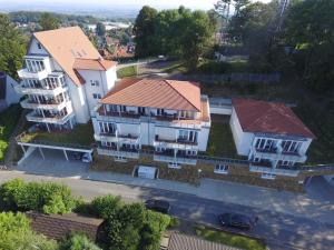 an overhead view of a building with a roof at Suite 32 in Oerlinghausen