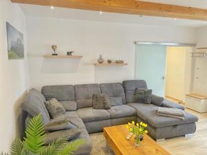 a living room with a couch and a table at Wohnung 3 Am Schlosspark in Bad Harzburg +12 photos