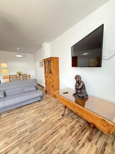 a living room with a flat screen tv on the wall at Casa De la Vega in Cenes de la Vega