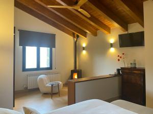 Les Flors - Hotel Rural & Cabanyes客房内的一张或多张床位