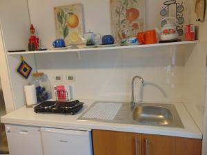 a kitchen with a sink and a counter top at Podere Luma Camera Roseto - Mimosa in Gambassi Terme +5 photos