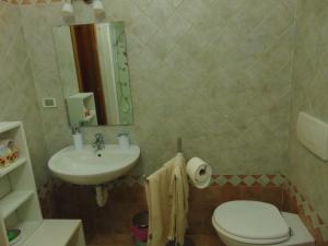 a bathroom with a toilet and a sink at Podere Luma Camera Roseto - Mimosa in Gambassi Terme