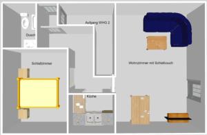a floor plan of a building with different parts at Ferienhaus Strandnah - Wohnung 1 in Otterndorf