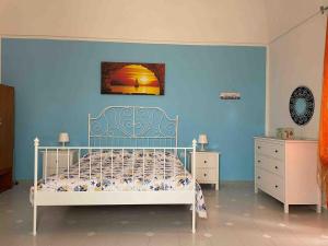 Ένα ή περισσότερα κρεβάτια σε δωμάτιο στο Detached house with wonderful sea view