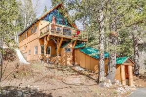 a house under construction in the woods at Serene Lakes Cabin with Deck Dog Friendly! in Soda Springs