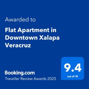 Certifikát, hodnocení, plakát nebo jiný dokument vystavený v ubytování Flat Apartment in Downtown Xalapa Veracruz