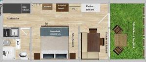 een plattegrond van een gebouw met kunstschema’s bij FeWo-POR24 Pfronten in Pfronten