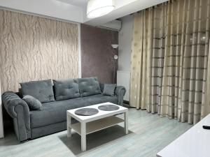 a living room with a couch and a table at Toscana Apartments in Otopeni
