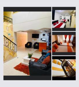 a collage of pictures of a living room and a living room at Hotel Carare Plaza in Cimitarra