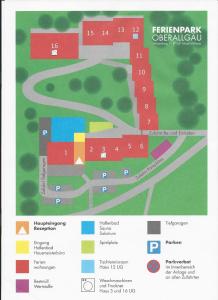 une carte d'un campus avec des bâtiments et des routes dans l'établissement Ferienwohnung, à Missen-Wilhams