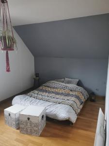 Postel nebo postele na pokoji v ubytování L écrin de la Capelle