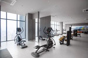Fitness centrum a/nebo fitness zařízení v ubytování THE FACE Style Hotel