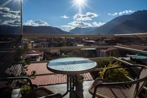 Uma vista da montanha tirada do hotel 