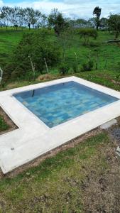 a swimming pool in the middle of a field at Pozas y Cascadas La Presa Habitación 3 in Río Cuarto