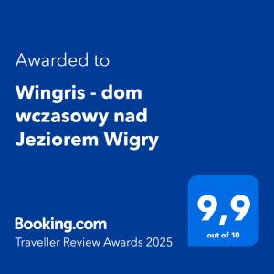 a blue text box with the words diverted to wingsdn wesleynavory mad at Wingris - dom wczasowy nad Jeziorem Wigry in Bryzgiel
