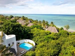 an aerial view of the resort and the ocean at Shooting Star Boutique Hotel in Kiwengwa