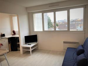 Μια τηλεόραση ή/και κέντρο ψυχαγωγίας στο Appartement double 19 à Limoges