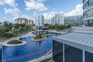 a view of a resort with a water park at Maxi Sirius Town 1-Bed Free Pool, Spa, Fast WİFİ Fitness & Beach Access in Aksu