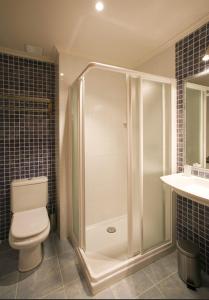 La salle de bains est pourvue d'une douche, de toilettes et d'un lavabo. dans l'établissement Madarian, à Lezama