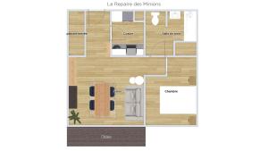 a floor plan of a apartment at Le Repaire - 10min Disney - Familial - Centre Ville in Bailly-Romainvilliers