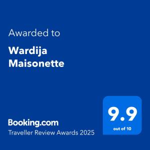 Certifikát, hodnocení, plakát nebo jiný dokument vystavený v ubytování Wardija Maisonette