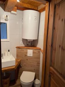 a bathroom with a white toilet and a sink at Amanda C in Starigrad +41 photos