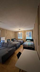 a living room with couches and a couch and a table at City Unterkunft 3 in Heilbronn