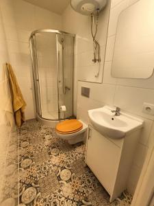 Kúpeľňa v ubytovaní Wrocławska 1