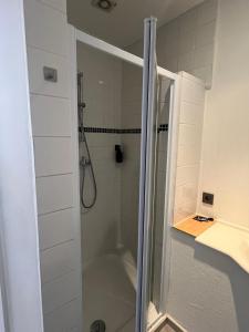 e bagno con doccia e vasca. di European District Apartment Thirteen a Bruxelles