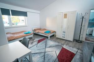 Postel nebo postele na pokoji v ubytování Monteursunterkunft