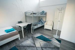 Postel nebo postele na pokoji v ubytování Monteursunterkunft