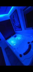 a room with a pool of water with fish in it at Apartamento de Lujo in La Estrella