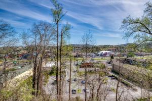 an aerial view of a park with trees at Blue Bear Splash in Pigeon Forge