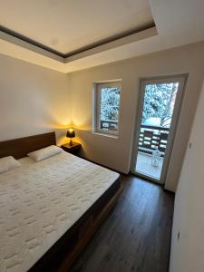 una camera da letto con un letto grande e una finestra di Nomakop5 a Kopaonik