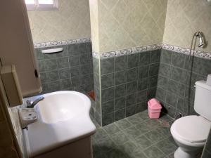 ein Badezimmer mit Toilette und Waschbecken in der Unterkunft MDF hospedaje in Villa Mercedes