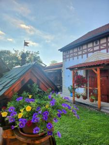 ŠtefanováにあるSvatoplukovo královstvíの建物前の耕作花園