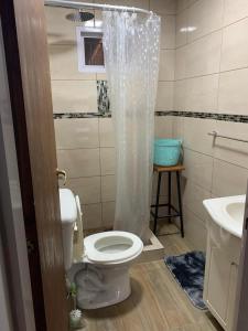 a bathroom with a toilet and a sink at Luz del Norte in Federación +4 photos