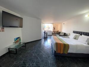 TV a/nebo společenská místnost v ubytování Samalá Casa Hotel