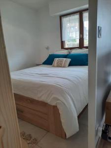 Postel nebo postele na pokoji v ubytování Appartement en rez-de jardin à 50m de la mer!