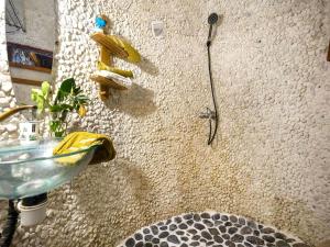 a bathroom with a sink and a shower at Holiday Home in Tenerife with Private Garden in La Corujera