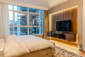 TV a/nebo společenská místnost v ubytování Nile pearl Cairo Maadi Apartment luxury